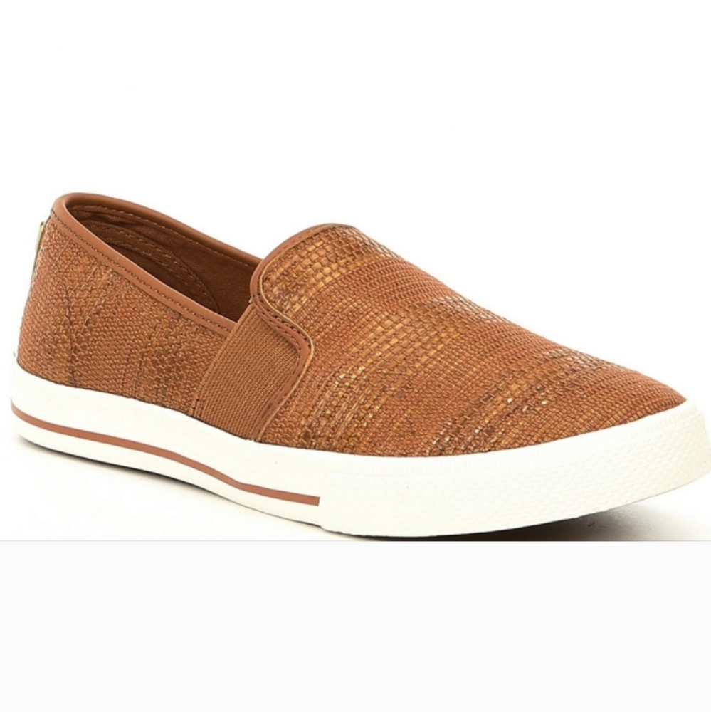 Ralph Lauren Woven Leather Slip-On Sneakers